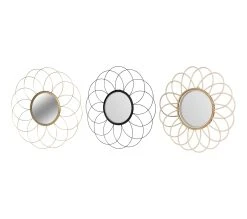 Offres 🛒 TIME Miroir &oslash; 48 cm SOL Noir / Naturel / Dor&eacute; 🧨 -Espace Déco Magasin 2099901416070 P