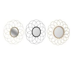 Offres 🛒 TIME Miroir &oslash; 48 cm SOL Noir / Naturel / Dor&eacute; 🧨 -Espace Déco Magasin 2099901416070 Q