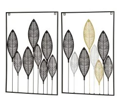 De gros ⭐ TIME Plaque d&eacute;co en m&eacute;tal 78x55 cm ELENA Noir / Noir dor&eacute; et argent&eacute; ⌛ -Espace Déco Magasin 2099901423382 P