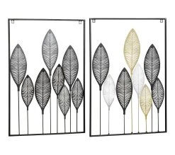 De gros ⭐ TIME Plaque d&eacute;co en m&eacute;tal 78x55 cm ELENA Noir / Noir dor&eacute; et argent&eacute; ⌛ -Espace Déco Magasin 2099901423382 Q