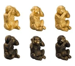 Sortie 😍 TIME Statue H.9 cm SINGE Dor&eacute; / Noir 😀 -Espace Déco Magasin 2099901436559 Q