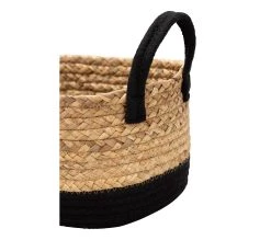 Remise ✔️ TIME Panier petit mod&egrave;le JORIS naturel/noir ⭐ -Espace Déco Magasin 2099901448378 D