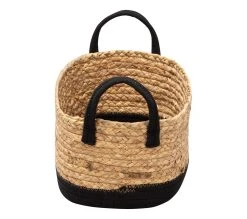 Tout neuf ✔️ TIME Panier grand mod&egrave;le JORIS naturel/noir ⭐ -Espace Déco Magasin 2099901448385 A