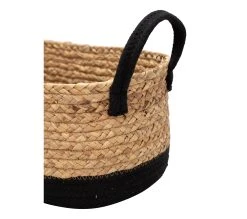 Tout neuf ✔️ TIME Panier grand mod&egrave;le JORIS naturel/noir ⭐ -Espace Déco Magasin 2099901448385 D