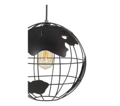 Coupon ✨ TIME suspension en m&eacute;tal D. 30 cm MAPPEMONDE noir 🔔 -Espace Déco Magasin 2099901451354 D