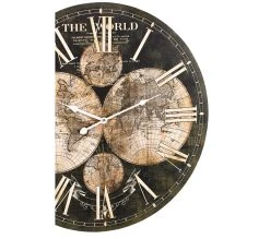 Vente flash 🥰 TIME Horloge D.60 cm MAP Noir / Dor&eacute; ✔️ -Espace Déco Magasin 2099901451477 D