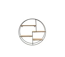 Offres 🥰 TIME Etag&egrave;re D40 cm CIRCLE Noir / Naturel 🧨 -Espace Déco Magasin 2099901454416 A