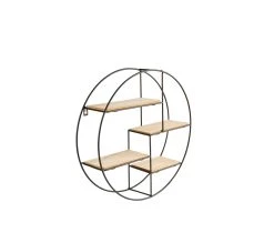 Offres 🥰 TIME Etag&egrave;re D40 cm CIRCLE Noir / Naturel 🧨 -Espace Déco Magasin 2099901454416 Q