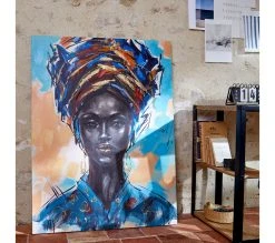 Top 10 😉 TIME Toile 90x120 cm FEMME FOULARD Multicolore 😍 -Espace Déco Magasin 2099901456298 AMB2