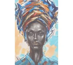 Top 10 😉 TIME Toile 90x120 cm FEMME FOULARD Multicolore 😍 -Espace Déco Magasin 2099901456298 D