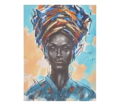 Top 10 😉 TIME Toile 90x120 cm FEMME FOULARD Multicolore 😍 -Espace Déco Magasin 2099901456298 F