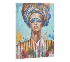 Remise 😉 TIME Toile 90x120 cm FEMME LUNETTES Multicolore 👍 -Espace Déco Magasin 2099901456304 Q