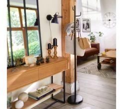 Promo 🔔 TIME Porte manteaux NILA noir et naturel ⌛ -Espace Déco Magasin 2099901456861 AMB31