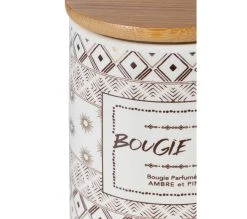 Coupon 😀 TIME Bougie H10 cm AYA Blanc / Noir / Naturel ✔️ -Espace Déco Magasin 2099901471451 D