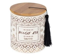 Coupon 😀 TIME Bougie H10 cm AYA Blanc / Noir / Naturel ✔️