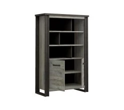 Meilleure affaire 🛒 TIME Biblioth&egrave;que BAXTER imitation ch&ecirc;ne gris 🎁 -Espace Déco Magasin 3102000111827 D