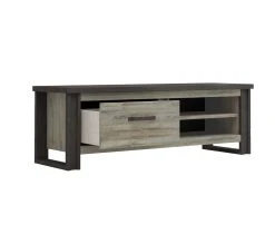 Acheter 😀 TIME Meuble TV 1 tiroir L.169 BAXTER imitation ch&ecirc;ne gris 👍 -Espace Déco Magasin 3102000111834 VO