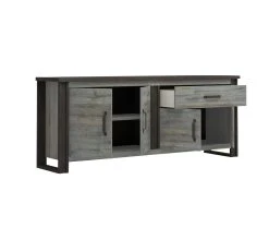 Meilleure affaire ❤️ TIME Buffet L.224 BAXTER imitation ch&ecirc;ne gris 🔥 -Espace Déco Magasin 3102000111865 VO