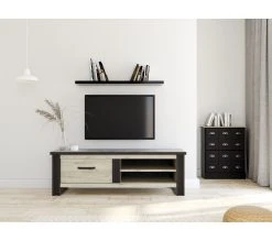 Offres 🎁 TIME Meuble TV 1 tiroir L.169 BAXTER imitation chêne ❤️