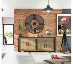 Budget ⌛ TIME Buffet L.224 BAXTER imitation ch&ecirc;ne ✨ -Espace Déco Magasin 3102000111995 AMB2