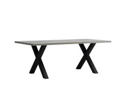 Grosses soldes ✔️ TIME Table L.200 pieds en X BAXTER imitation ch&ecirc;ne/gris ✔️ -Espace Déco Magasin 3102000112121 Q