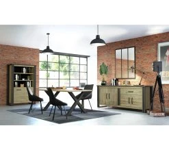 Meilleure vente ⭐ TIME Table L.170 pieds en X BAXTER imitation ch&ecirc;ne 😍