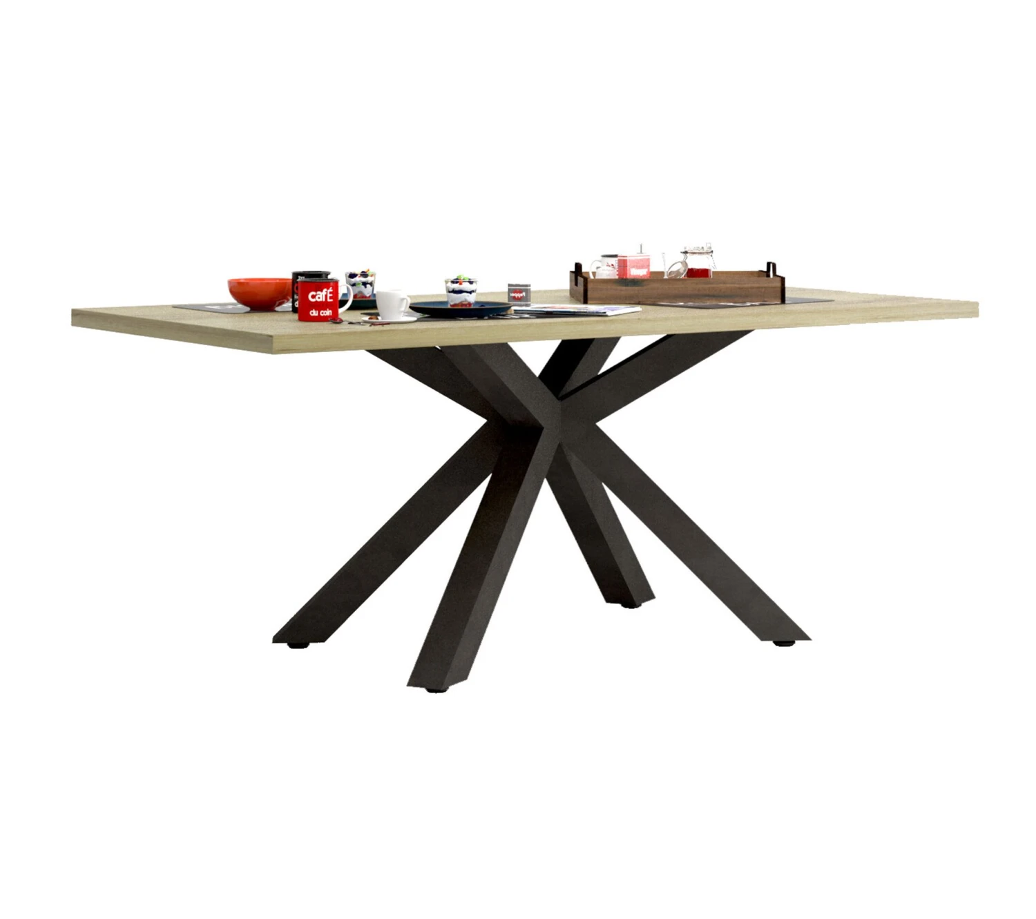 Grosses soldes 🥰 TIME Table L.180 pied central BAXTER imitation chêne ✨ 6 Grosses soldes 🥰 TIME Table L.180 pied central BAXTER imitation chêne ✨ – Image 4