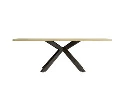 Meilleur prix 👏 TIME Table L.220 pied central BAXTER imitation ch&ecirc;ne 🤩