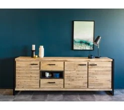 Offres ✨ TIME Buffet 3 portes ZARA acacia massif 🎉 -Espace Déco Magasin 3248119120821 AMB9 120543