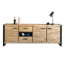 Offres ✨ TIME Buffet 3 portes ZARA acacia massif 🎉 -Espace Déco Magasin 3248119120821 Z2