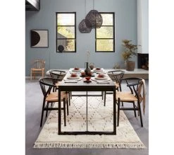 Grosses soldes ⌛ TIME Table rectangulaire L.200 ZARA acacia massif et noir ✔️