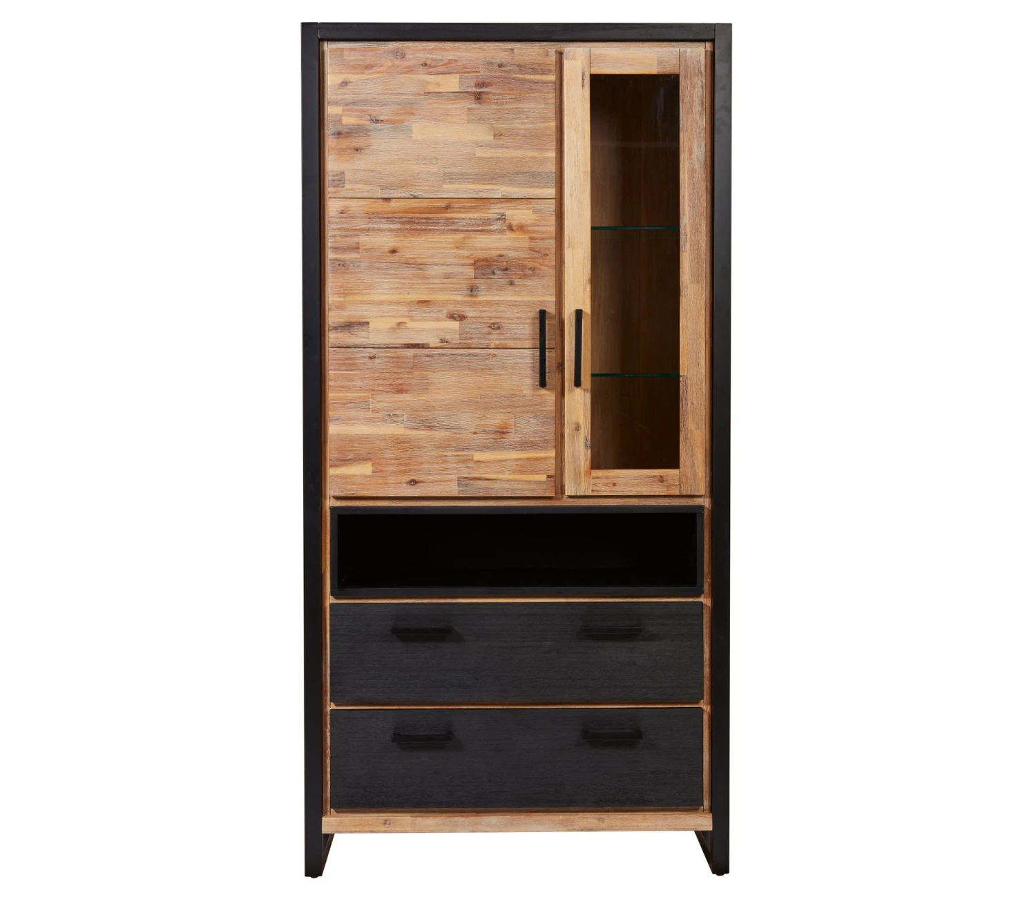 Remise 🧨 TIME Vitrine 2 portes ZARA acacia massif et noir 😍 4 Remise 🧨 TIME Vitrine 2 portes ZARA acacia massif et noir 😍 – Image 2