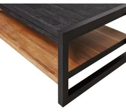 Le moins cher 🤩 TIME Table basse rectangulaire ZARA acacia massif et noir 🌟 -Espace Déco Magasin 3248119124300 D