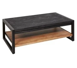 Le moins cher 🤩 TIME Table basse rectangulaire ZARA acacia massif et noir 🌟 -Espace Déco Magasin 3248119124300 Q