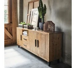 Promo 👏 TIME Buffet 3 portes/ 2 tiroirs PATIO Pin massif 🧨