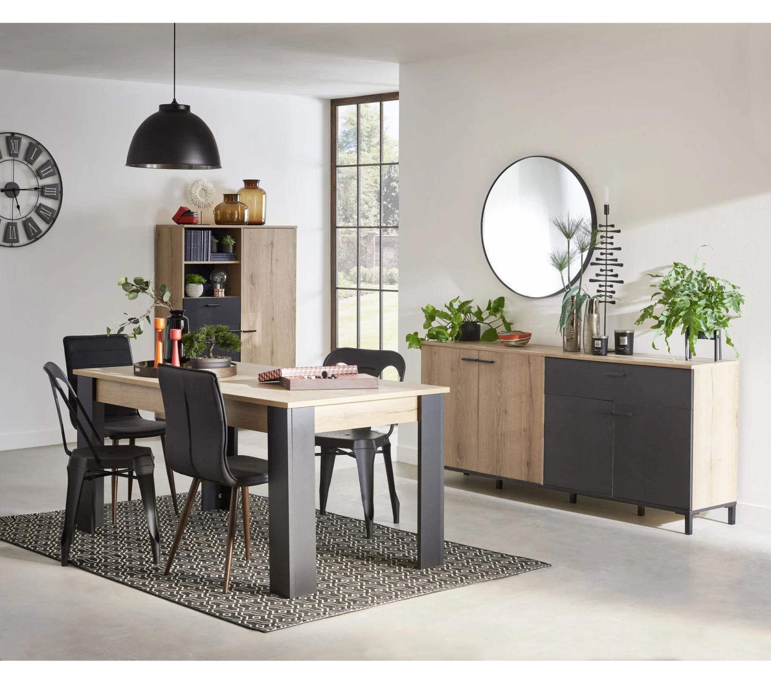 Promo 😀 TIME Buffet 4 portes/1 tiroir TRUST chêne/noir 😉 9 Promo 😀 TIME Buffet 4 portes/1 tiroir TRUST chêne/noir 😉 – Image 7