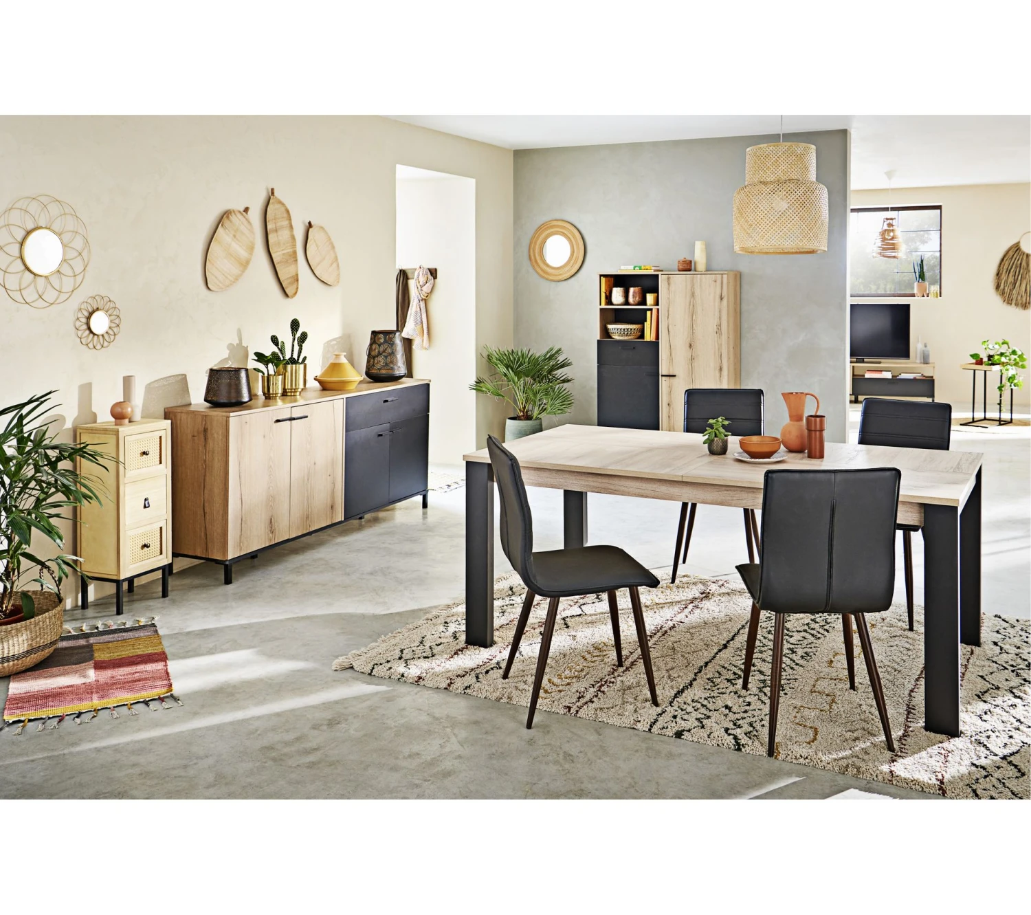 Promo 😀 TIME Buffet 4 portes/1 tiroir TRUST chêne/noir 😉 10 Promo 😀 TIME Buffet 4 portes/1 tiroir TRUST chêne/noir 😉 – Image 8