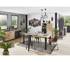 Promo 😀 TIME Buffet 4 portes/1 tiroir TRUST chêne/noir 😉 29 Promo 😀 TIME Buffet 4 portes/1 tiroir TRUST chêne/noir 😉 -Espace Déco Magasin 3483600905994 AMB5