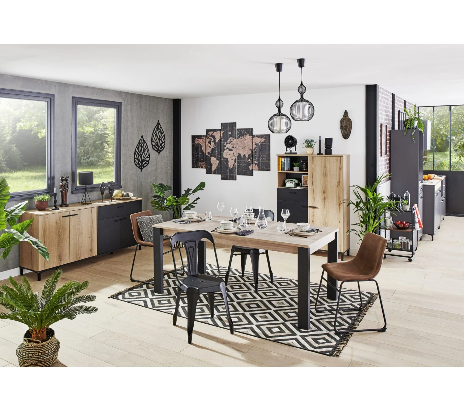 Promo 😀 TIME Buffet 4 portes/1 tiroir TRUST chêne/noir 😉 11 Promo 😀 TIME Buffet 4 portes/1 tiroir TRUST chêne/noir 😉 – Image 9