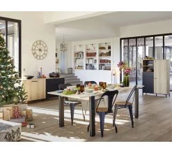 Promo 😀 TIME Buffet 4 portes/1 tiroir TRUST chêne/noir 😉 32 Promo 😀 TIME Buffet 4 portes/1 tiroir TRUST chêne/noir 😉 -Espace Déco Magasin 3483600905994 AMB8