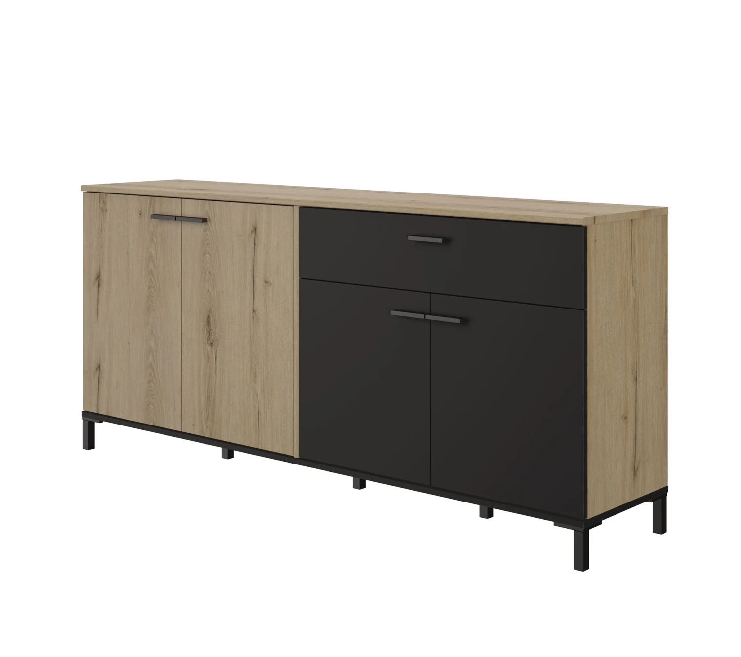 Promo 😀 TIME Buffet 4 portes/1 tiroir TRUST chêne/noir 😉 6 Promo 😀 TIME Buffet 4 portes/1 tiroir TRUST chêne/noir 😉 – Image 4