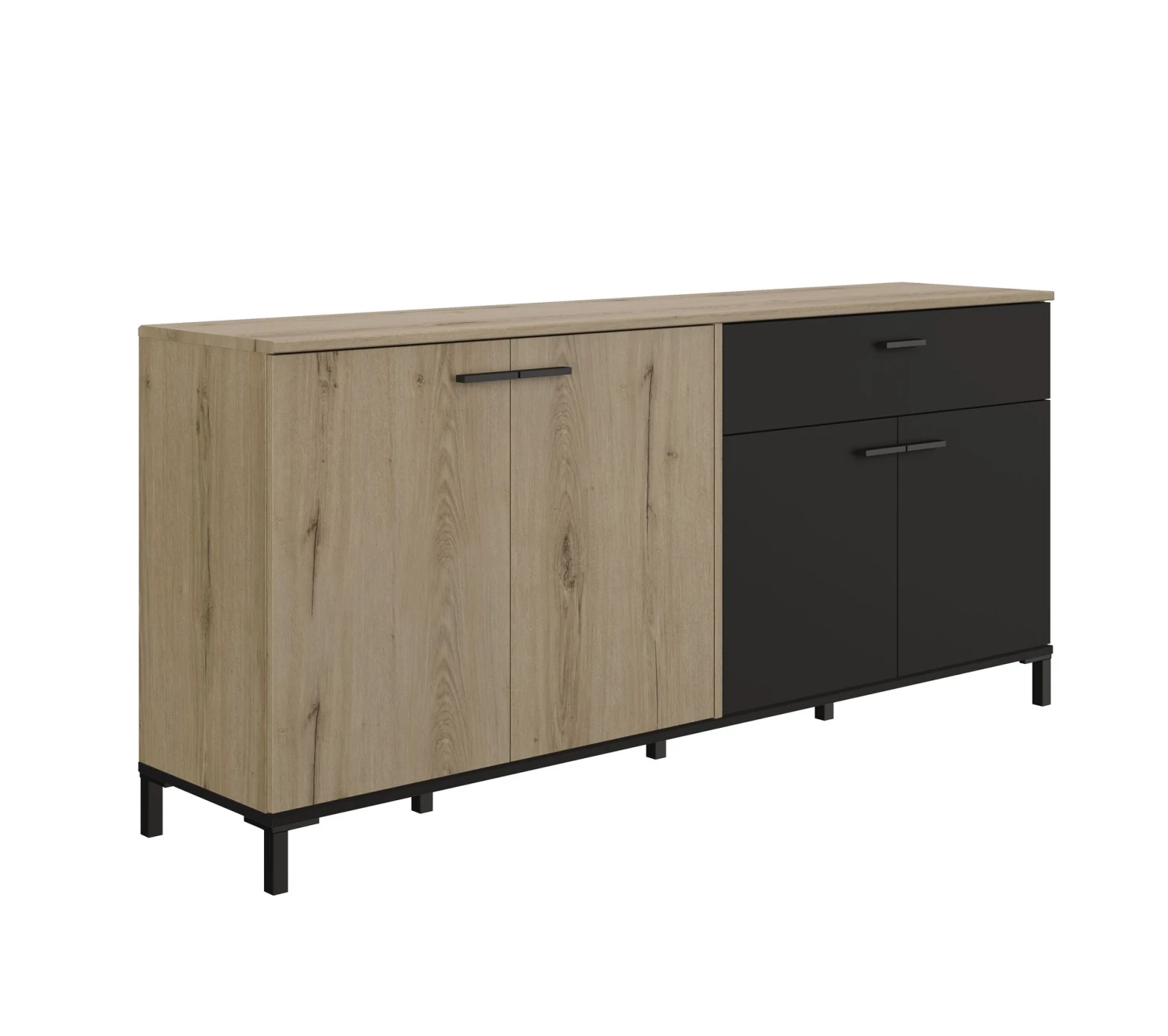 Promo 😀 TIME Buffet 4 portes/1 tiroir TRUST chêne/noir 😉 5 Promo 😀 TIME Buffet 4 portes/1 tiroir TRUST chêne/noir 😉 – Image 3