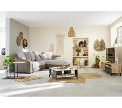 Coupon 🛒 TIME Meuble TV 2 portes/1 tiroir TRUST ch&ecirc;ne/noir ✔️ -Espace Déco Magasin 3483600920911 AMB9 118880