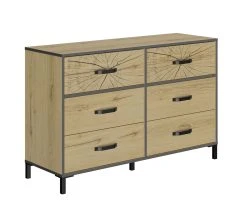 Coupon ❤️ TIME Commode 6 tiroirs ARMOR imitation ch&ecirc;ne 🧨 -Espace Déco Magasin 3483601075603 Q