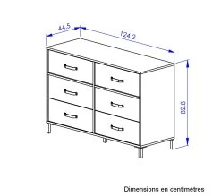 Coupon ❤️ TIME Commode 6 tiroirs ARMOR imitation ch&ecirc;ne 🧨 -Espace Déco Magasin 3483601075603 Z1