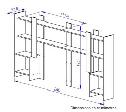 Sortie 💯 TIME Surmeuble TV TRUST imitation ch&ecirc;ne 🎁 -Espace Déco Magasin 3483601086999 Z9