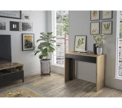 Meilleur prix ⌛ TIME Console extensible L.45/165 TRUST imitation ch&ecirc;ne 💯