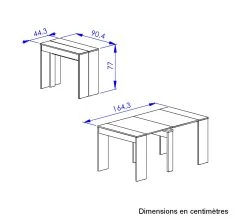 Meilleur prix ⌛ TIME Console extensible L.45/165 TRUST imitation ch&ecirc;ne 💯 -Espace Déco Magasin 3483601087750 Z1