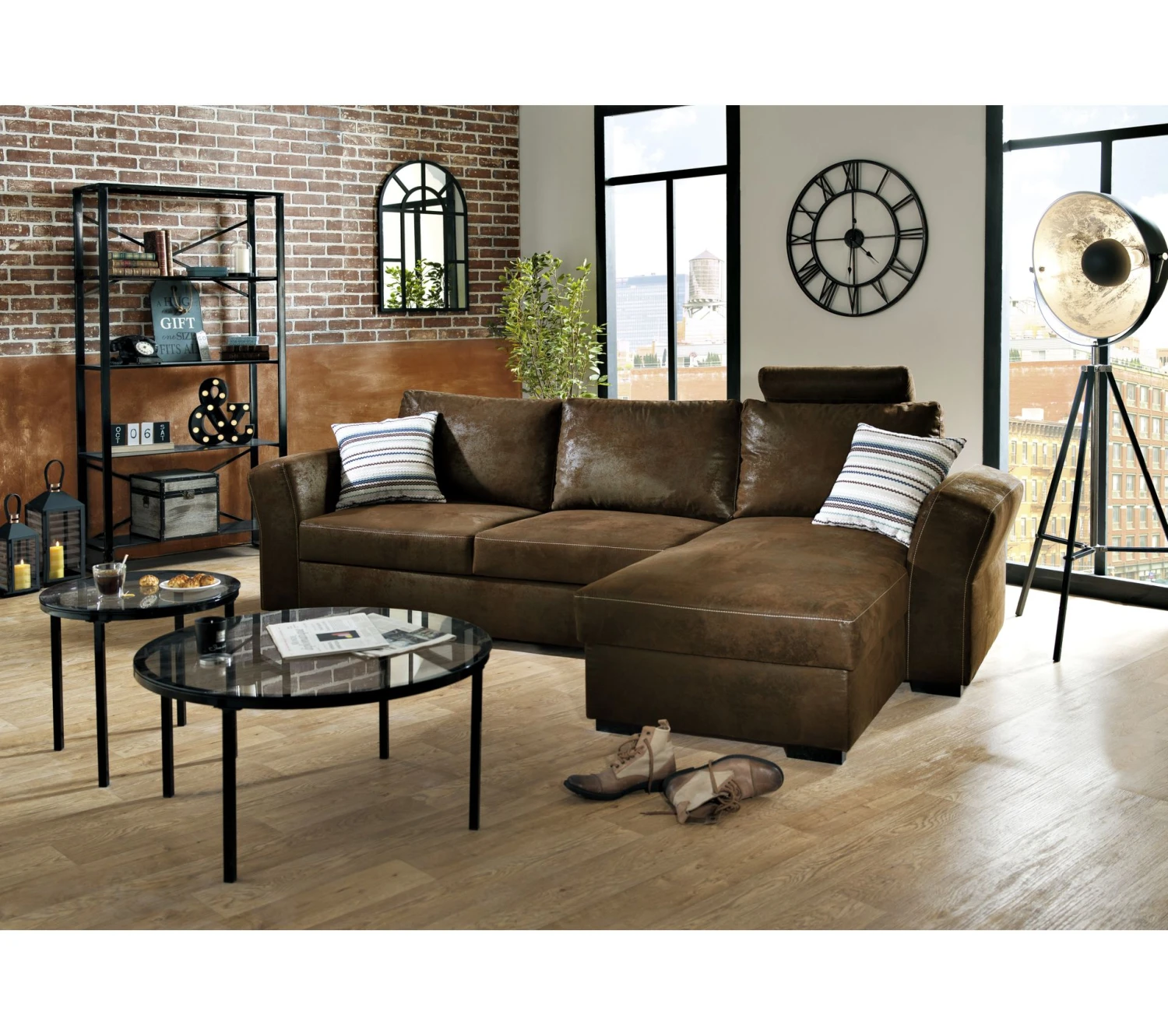 De gros 👏 TIME Canapé convertible méridienne réversible CASABLANCA tissu Gobi marron 4 ✨ 12 De gros 👏 TIME Canapé convertible méridienne réversible CASABLANCA tissu Gobi marron 4 ✨ – Image 11