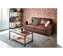 Promo ✨ TIME Canap&eacute; 3 places CASABLANCA tissu Gobi marron 4 😉 -Espace Déco Magasin 3544740022115 AMB9 88557